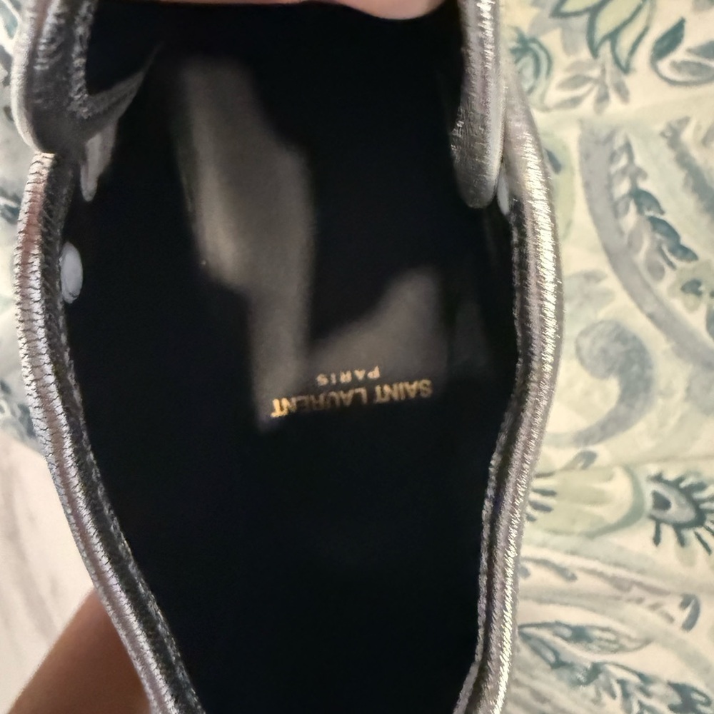 Saint Laurent Silver Sneakers High Top - Picture 3 of 10